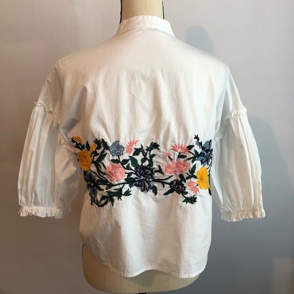 Zara Basic Collection embroidered crop top | S - Picture 3 of 8